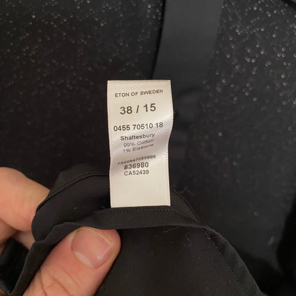 ETON Black glitter dress shirt 38/15 - Picture 3 of 3